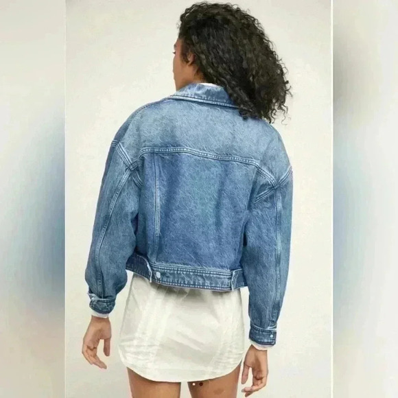 FREE PEOPLE NOW OR NEVER DENIM JACKET SIZE S - Picture 2 of 12